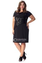 Sydney's Closet - Ce1535 Plus Size Dress In Black