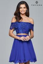 Faviana - Two-piece Lace Short Dress S8065