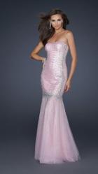 La Femme - Iridescent Tulle Strapless Sweetheart Mermaid Gown 17729