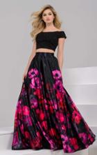 Jovani - 47667 Two-piece Off Shoulder Floral Evening Gown
