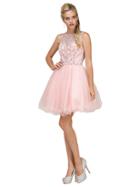 Dancing Queen - 9995 Jewel Adorned A-line Dress