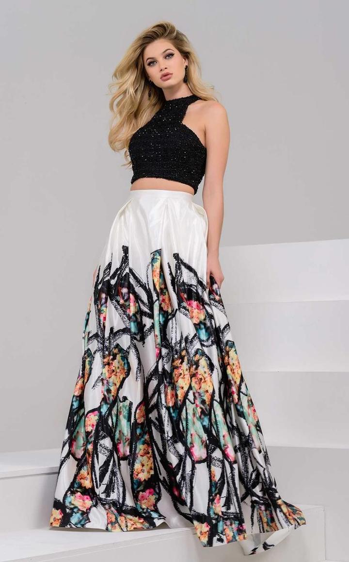 Jovani - 47693 Halter Neck Two-piece Evening Gown