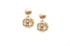 Tresor Collection - Rose Quartz Origami Sphere Ball Earring In 18k Yellow Gold