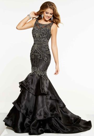 Panoply - 14862 Three Tiered Fitted Mermaid Gown