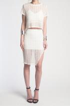 Donna Mizani - Orbit Midi Slit Skirt In Ivory