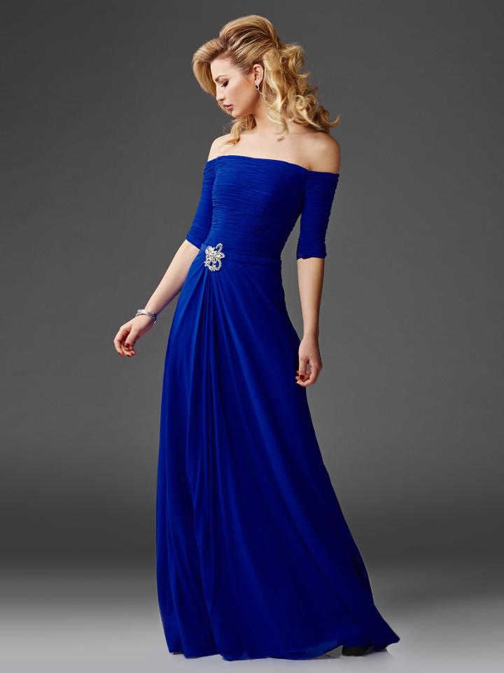 Clarisse - M6404 Quarter Sleeve Off-shoulder Gown