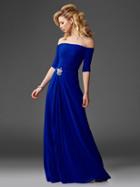 Clarisse - M6404 Quarter Sleeve Off-shoulder Gown