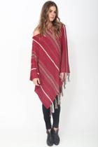 Goddis Poppy Fringe Poncho In Navajo