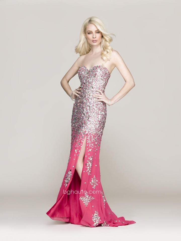 Bg Haute - G3502 Dress In Fuchsia