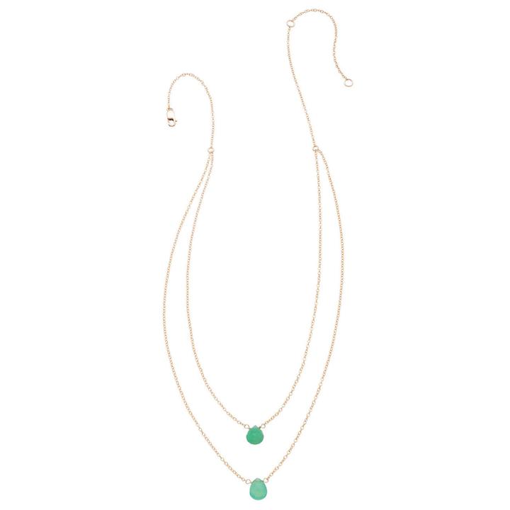 Heather Hawkins - 2 Tiny Gemstones Drape Necklace