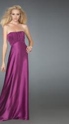 La Femme - Strapless Ruched Long Gown 14605