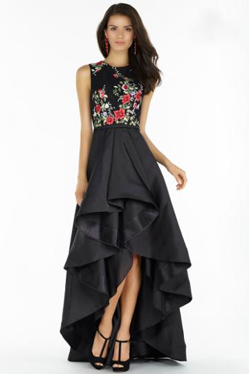 Alyce Paris - 6830 Multicolor Floral High Low Dress