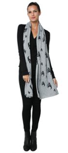 Dexter Skull Scarf Mid Hthr/ Blk