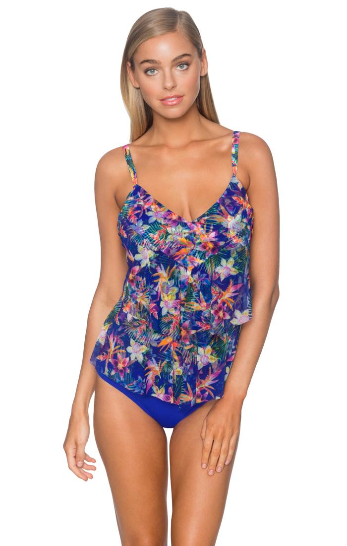 Sunsets Swimwear - Ava Tiered Tankini Bikini Top 72maha