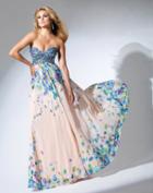 Tb Evenings By Mon Cheri - Tbe11540 Long Dress In Coral Multicolor