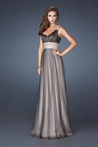 La Femme - 18965 Gorgeous One-shoulder Empire Waist Evening Gown