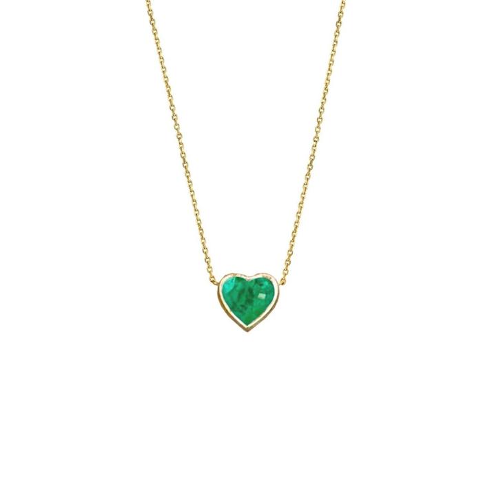 Logan Hollowell - New! Floating Heart Shaped Emerald Necklace