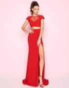 Mac Duggal - 2019l Illusion Arrowhead Accented Two-piece Gown