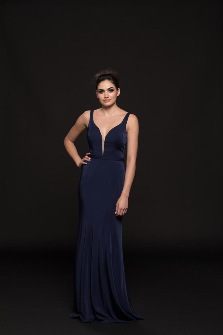 Glow By Colors - G776 Sleeveless Plunging Sweetheart Faille Gown