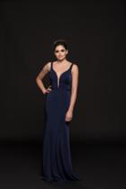 Glow By Colors - G776 Sleeveless Plunging Sweetheart Faille Gown