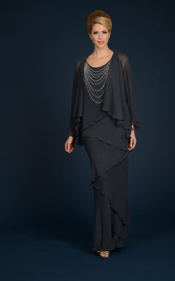 Daymor Couture - Draped Necklace Shimmer Evening Dress 702