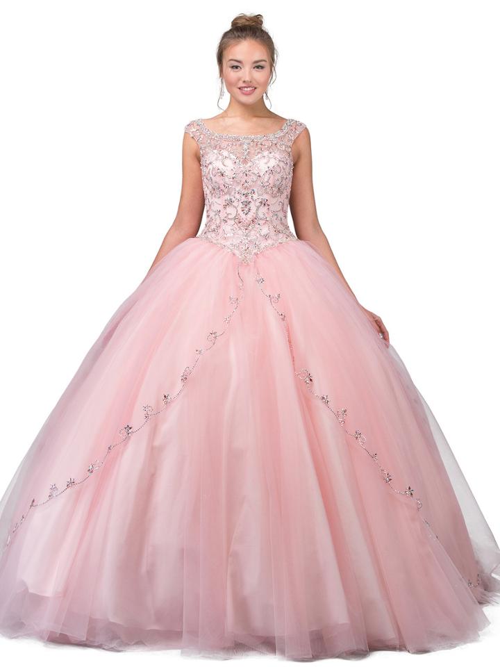 Dancing Queen - Cap Sleeves Embellished Ballgown