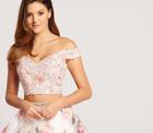 Ellie Wilde - Ew118043 Floral Print Two Piece A-line Dress