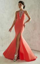 Tiffany Homecoming - Impeccable Flourished Halter Long Evening Gown 46025