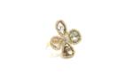 Tresor Collection - Organic Diamond Flower Ring With White Diamond Pave Frame Set In 18k Yellow Gold