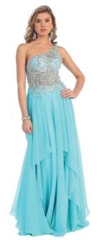 May Queen - Asymmetric Embellished Bodice A-line Dress Rq7156