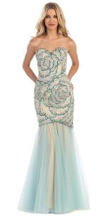 May Queen - Rq7289 Strapless Sequined Embellished Gown