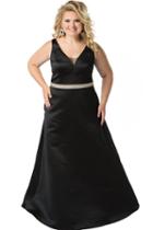 Celebrations By Sydney's Closet - Ce1815 Rhinestone V Neck Dress