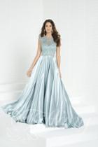 Tiffany Designs - 16304 Beaded Jewel Satin A-line Dress
