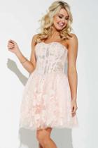 Jovani - Sequins And Lace Embellishments Semi-sweetheart Tulle A-line Dress Jvn37882