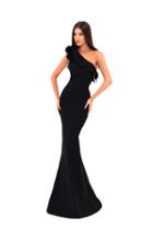 Tarik Ediz - 50204 Ruffled One-shoulder Sheath Silhouette Gown