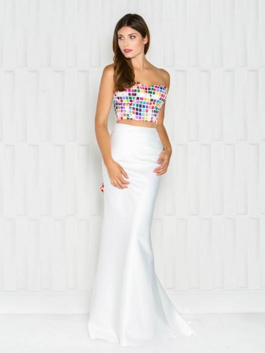 Colors Dress - 1716 Colorful Print Two-piece Evening Gown