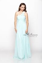 Milano Formals - One Shoulder Asymmetrical Ruched Chiffon Bodice Long Gown E1729