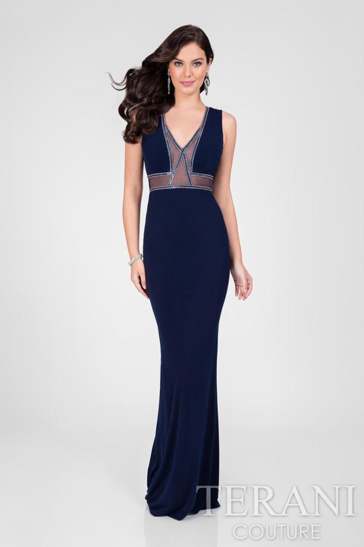 Terani Prom - Bead Trimmed Panel Sheath Dress 1715p2997