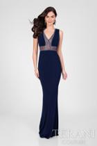 Terani Prom - Bead Trimmed Panel Sheath Dress 1715p2997