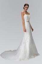 Elizabeth K - Gl1354 Appliqued Strapless Sweetheart Sheath Bridal Gown