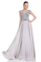Terani Couture - Embellished Cap Sleeves Long Dress 1611m0617b