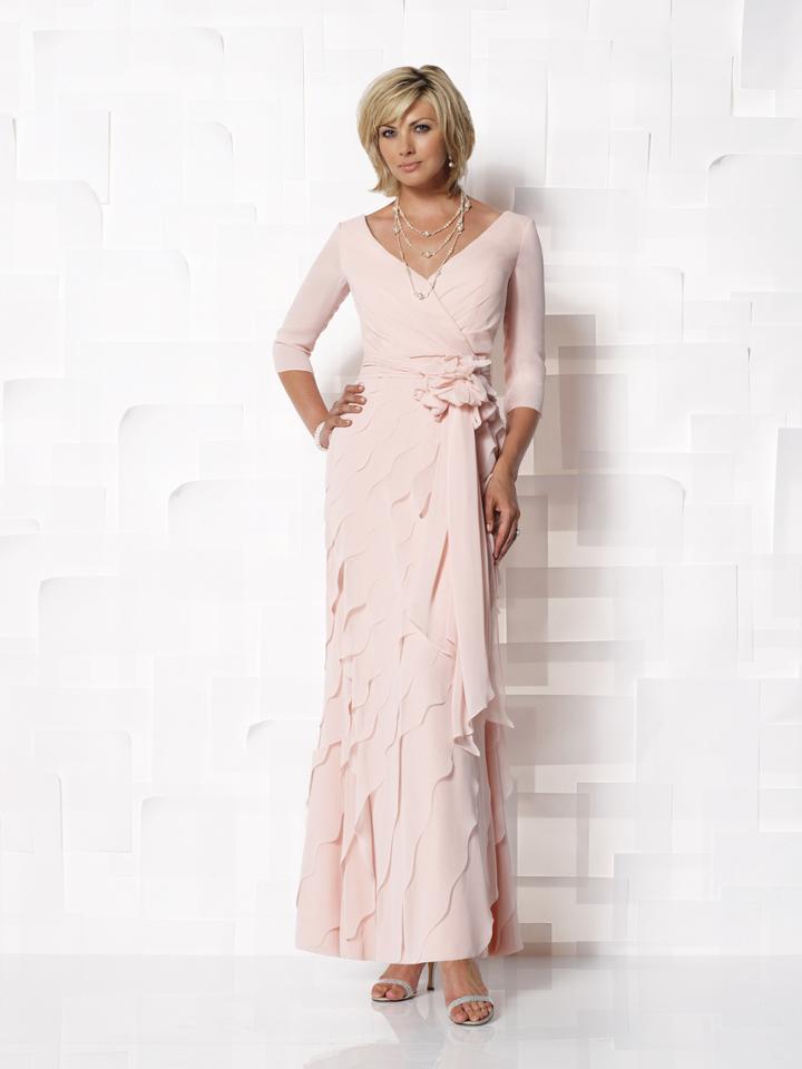 Cameron Blake - V-neck Chiffon A-line Dress In Periwinkle 112649