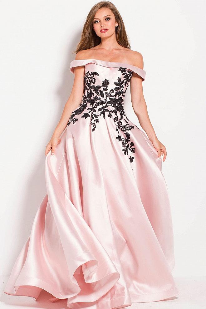 Jovani - 61205 Embroidered Off Shoulder Ballgown