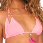 Luli Fama - Cosita Buena Rever.zig-zag Knot.cut Out Triangle Top In Pink Sunsets (l176206)