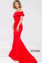 Jovani - Elegant Off-the-shoulder Neckline Prom Dress 42756