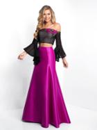 Blush - 11567 Off Shoulder Floral Two Piece Gown
