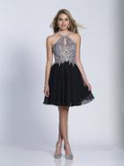 Dave & Johnny - 3565 Halter Cutout Lace A-line Dress