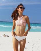 Nicolita Swimwear - New! Knotty Reversible Bikini Boy Short With Scrunch In Cuban Sandwich/white