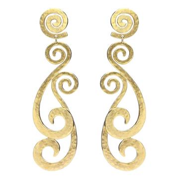 Ben-amun - Helen Of Troy Gold Swirl Chandelier Clip Earrings