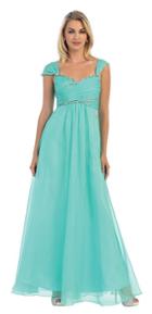 May Queen - Mq1093 Cap Sleeve Surplice A-line Gown